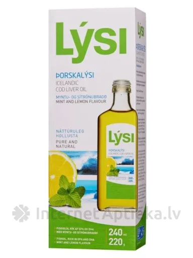 Lysi Islandes mencu aknu eļļa ar piparmētru un citrona garša, 240 ml