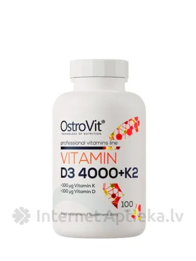 OstroVit Vitamin D3 4000 + K2 tabletes, 100 gb.