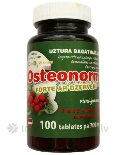 OSTEONORM FORTE 700mg ar dzērveni, 100 tabletes