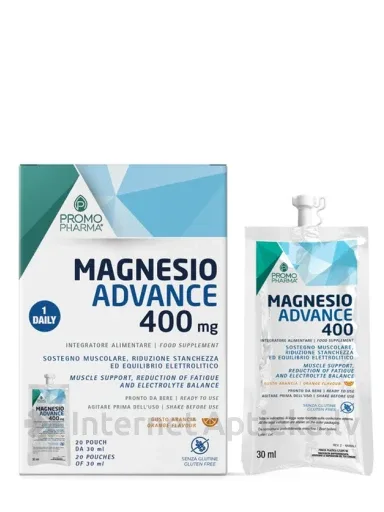 PROMOPHARMA MAGNESIO ADVANCE 400mg paciņas, 20*30 ml