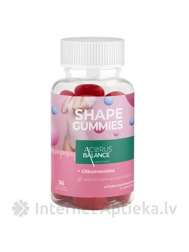 Acorus Balance Shape Gummies pastilas ar Glikomannānu, 36 gb.