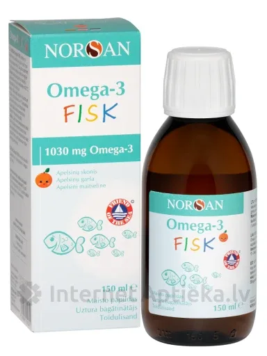 NORSAN OMEGA-3 FISK ar apelsīnu garšu, 150 ml