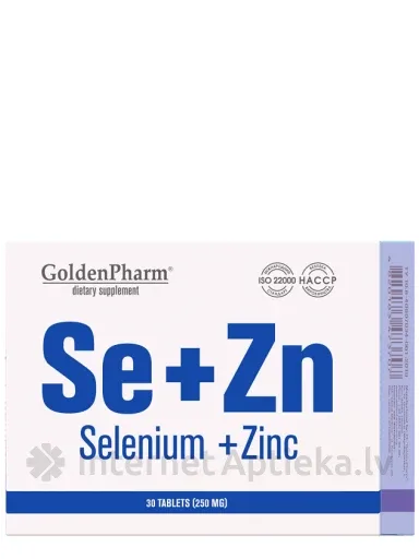 Golden Pharm Selēns+Cinks, 30 tabletes