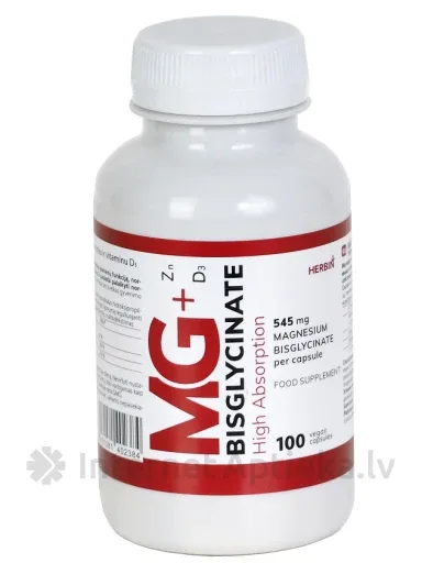 MG+ Zn D3 Bisglycinate kapsulas, 100 gb.