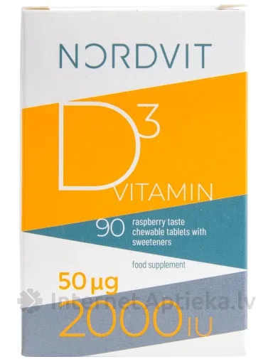 Nordvit D3 vitamīns 50mkg/2000 IU, 90 tabletes