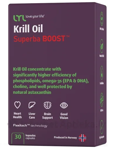 LYL Krill Oil Superba BOOST, 30 kapsulas