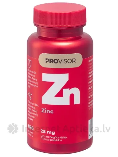 PROVISOR uztura bagātinātājs ZINC 25MG, 60 tabletes
