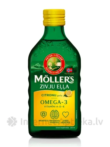 MOLLERS Ar Citrona Garšu zivju eļļa, 250 ml