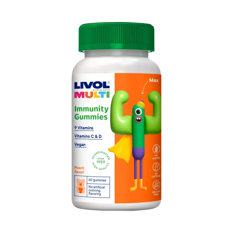 LIVOL Multi Immunity Vegan želejas konfektes, 60 gab.