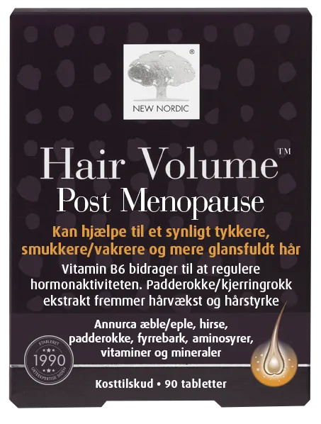 NEW NORDIC Hair Volume Post Menopause tabletes, 90 gab.