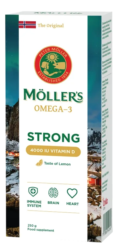 MOLLERS Strong Vitamin D zivju eļļa, 250 ml
