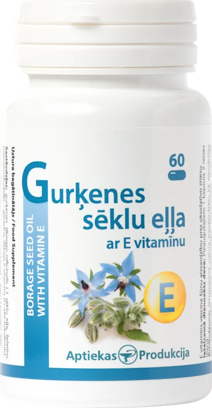 APTIEKAS PRODUKCIJA Gurķenes Sēklu Eļļa Ar E Vitamīnu		 kapsulas, 60 gab.