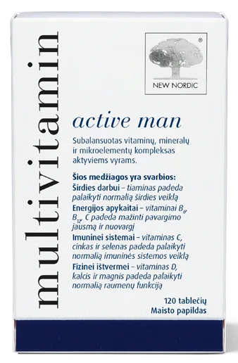 NEW NORDIC Multivitamin Active Man tabletes, 120 gab.