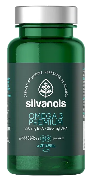 SILVANOLS Premium Omega 3 kapsulas, 60 gab.