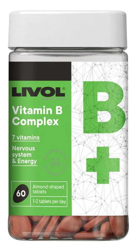 LIVOL Extra B Vitamīnu Komplekss tabletes, 60 gab.