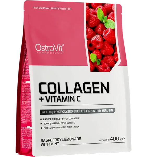OSTROVIT Collagen + Vitamin C 400g Raspberry Lemonade with Mint pulveris, g