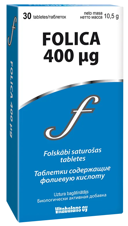 VITABALANS Folica 400 µg tabletes, 30 gab.
