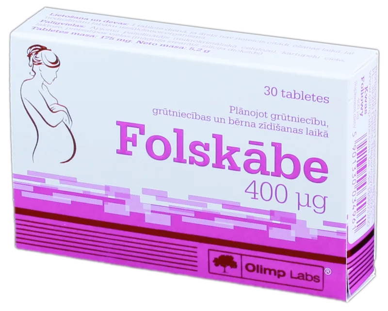 OLIMP LABS Folskābe 400 µg tabletes, 30 gab.