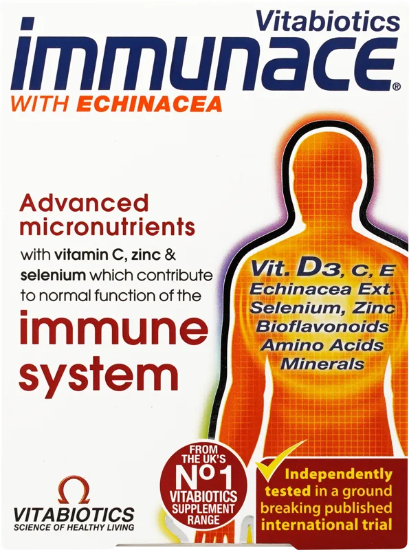 IMMUNACE With Echinacea tabletes, 30 gab.