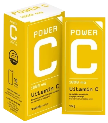 BIOFARMACIJA Power C Vitamīns C pulveris, 10 gab.