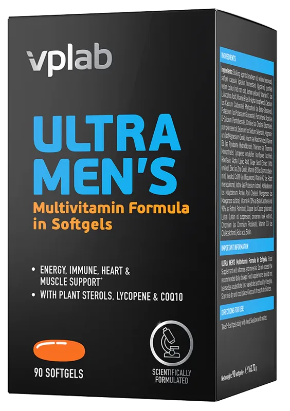 VPLAB Ultra Men's Sport Multivitamin mīkstās kapsulas, 90 gab.