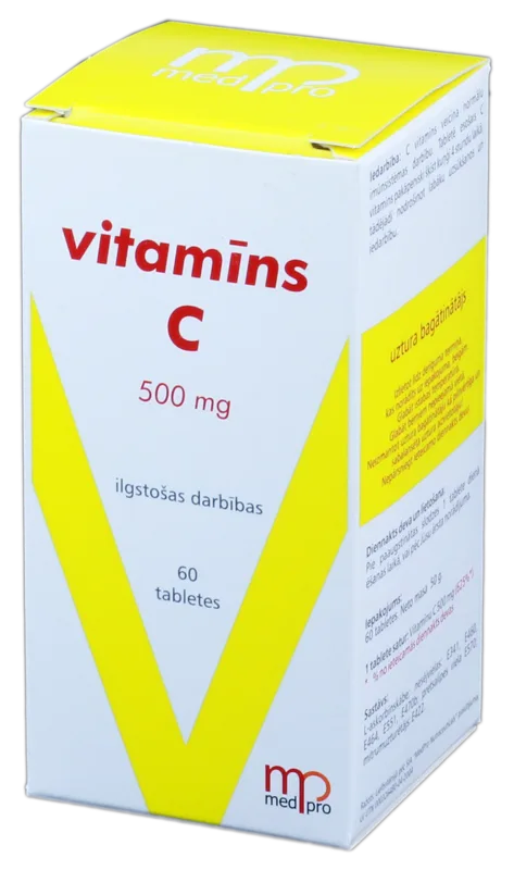 MEDPRO Vitamīns C 500 mg tabletes, 60 gab.