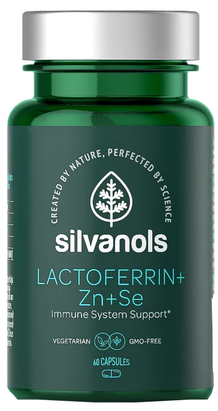 SILVANOLS Premium Lactoferrin+Zn+Se kapsulas, 60 gab.