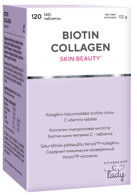 VITABALANS Biotin Collagen Skin Beauty tabletes, 120 gab.