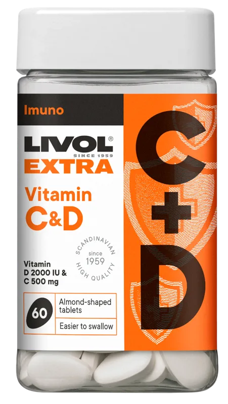 LIVOL Extra Vitamīni C & D kapsulas, 60 gab.