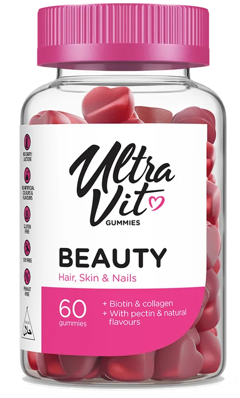 ULTRAVIT Gummies Beauty košļājamās tabletes, 60 gab.