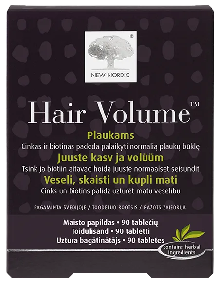 NEW NORDIC Hair Volume tabletes, 90 gab.