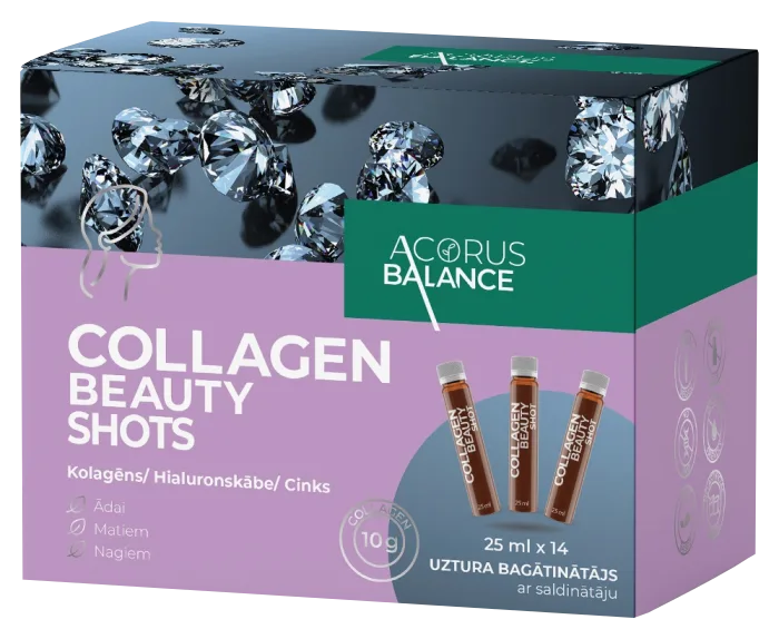 ACORUS BALANCE Collagen Beauty Shots 25 ml ampulas, 14 gab.