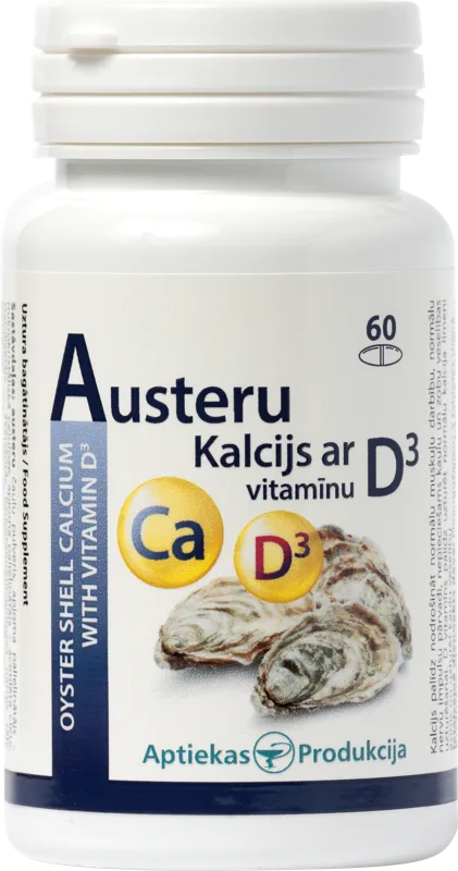 AUSTERU KALCIJS ar D3 vitamīnu, tabletes, 60 gab.