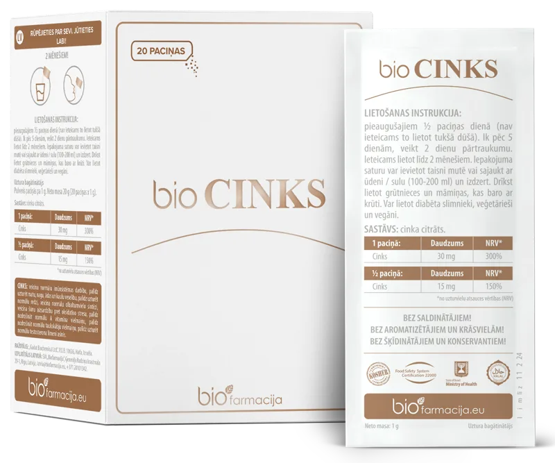 BIO CINKS pulveris, 20 paciņas