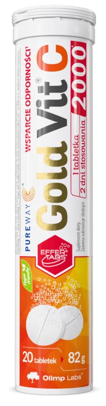 OLIMP LABS Gold Vit C 2000 Lemon putojošās tabletes, 20 gab.