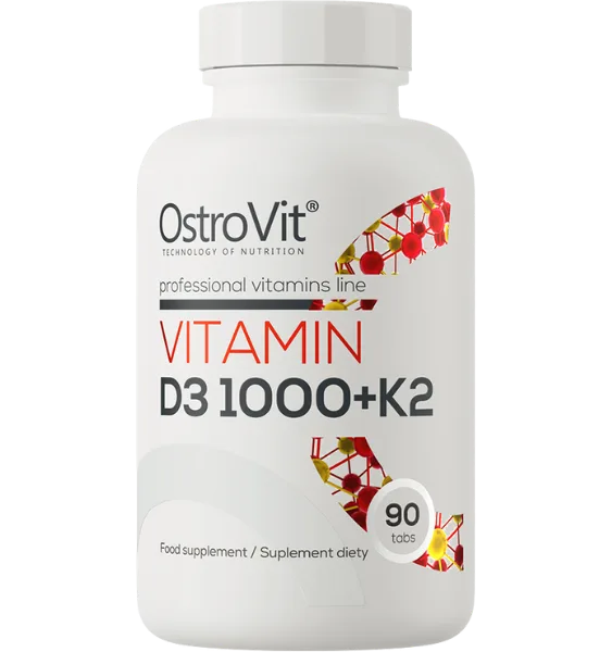 OSTROVIT Vitamin D3 1000 IU + K2 tabletes, 90 gab.