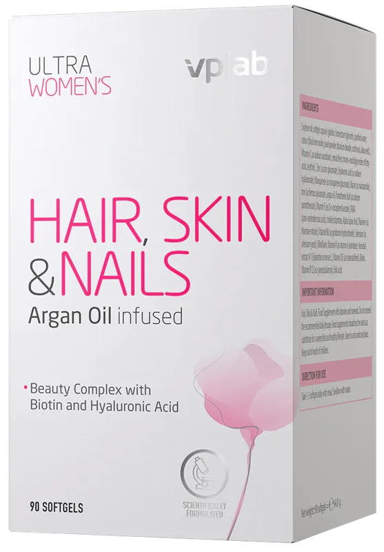 VPLAB Ultra Women's Hair, Skin & Nails mīkstās kapsulas, 90 gab.