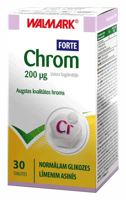 WALMARK CHROM 200 mсg FORTE, 30 tabletes