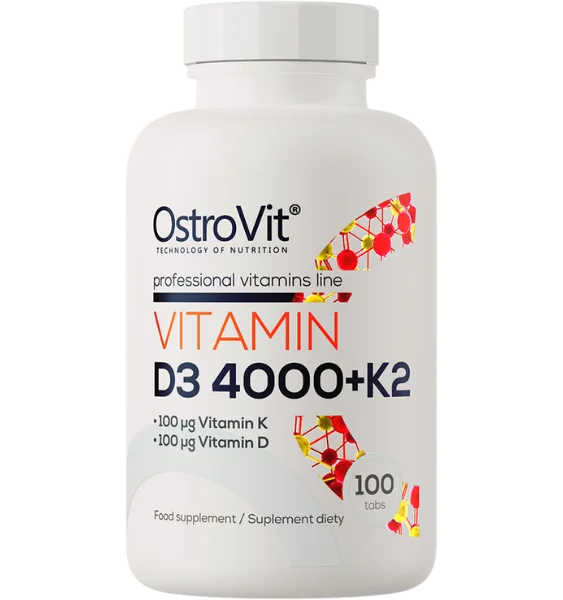 OSTROVIT Vitamin D3 4000 IU + K2 tabletes, 100 gab.