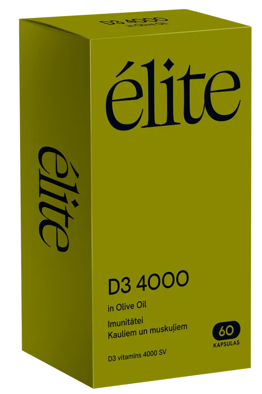 ELITE D3 4000 in Olive Oil kapsulas, 60 gab.